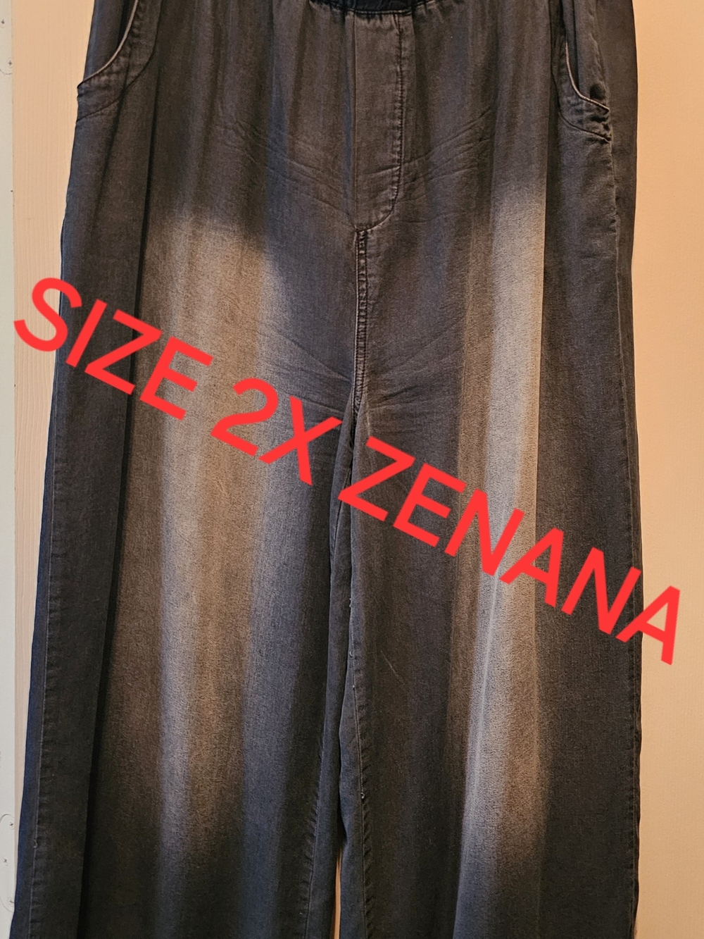 Zenana Outfitters Women's Faded Black-Gray Pull-On Jeans